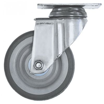 Roata castor ø 100 mm, pivotanta, flansa montare 90x70 mm, INOX, max 80 kg - 700217