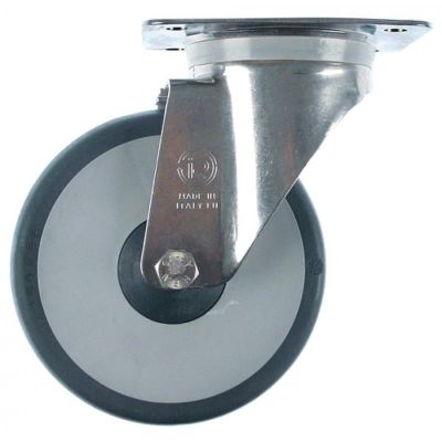 Roată fixare placă 140x110mm DG 105x80mm Î 199mm ø 160mm lățime roată 38mm carcasă oțel inoxidabil - 700232