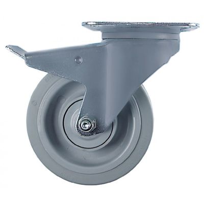 Roată fixare placă DG 105x75mm Î 200mm cu frână integrală ø 160mm lățime roată 46mm - 700249