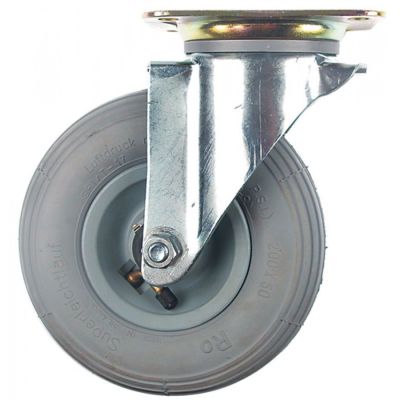 Roată fixare placă DG 105x80mm Î 235mm cu cauciucuri pneumatice ø 200mm lățime roată 50mm - 700267