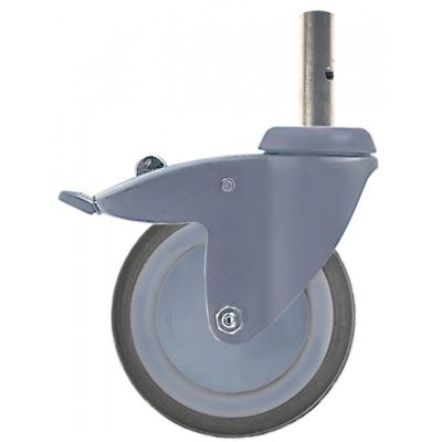 Roată bolț Î 161mm cu frână integrală ø bolț 18mm ø 125mm lățime roată 32mm carcasă oțel inoxidabil - 700274