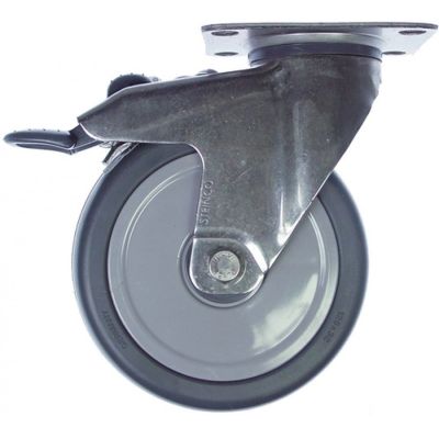 Roată fixare placă DG 75x50mm Î 158mm cu frână integrală ø 125mm lățime roată 32mm - 700293