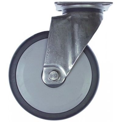 Roată fixare placă DG 61x51mm Î 158mm ø 125mm lățime roată 32mm carcasă oțel inoxidabil - 700295