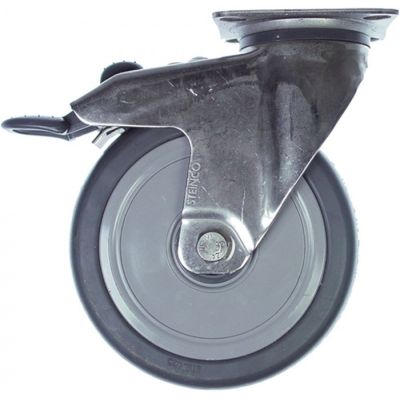 Roată fixare placă DG 61x51mm Î 158mm cu frână integrală ø 125mm lățime roată 32mm - 700297