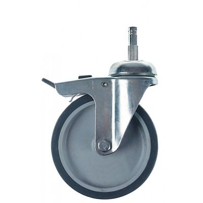 Roată fixare bolț ø10x38mm cu frână integrală ø 125mm carcasă oțel cromat - 700336