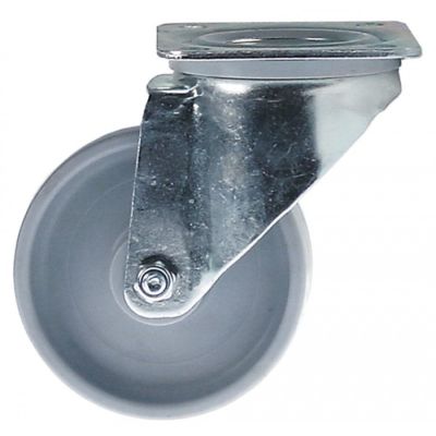 Roată fixare placă DG 60x78mm Î 128mm ø 100mm lățime roată 30mm carcasă tablă de oțel zincată - 700344