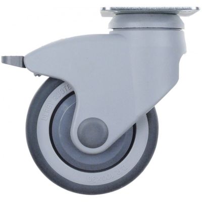 Roata castor ø 100 mm, pivotanta, cu frana, flansa montare 90x70 mm, max. 80 kg., nu lasa urme - 700364