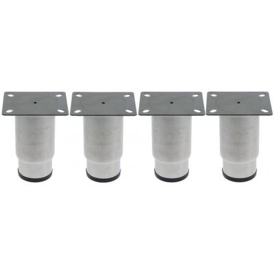 Set de 4 picioare reglabile ø țeavă 64mm oțel inoxidabil DG 80x60 până la 75x55mm Î 130-190mm mărime 2 1/2" - 700622