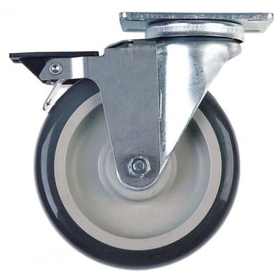 swivel castor with brake ø 125 mm plates fixing 93x61mm housing steel