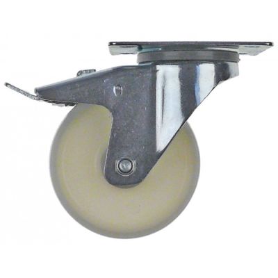 swivel castor with brake ø 100mm plates fixing 105x85mm bearing ball bearing