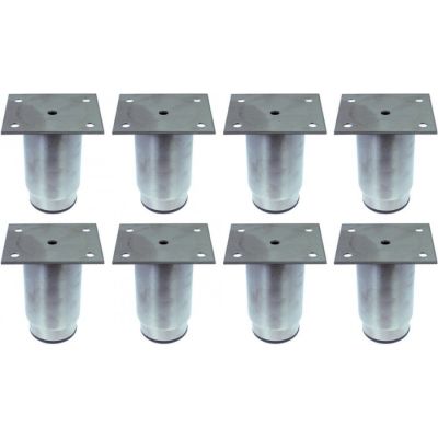 equipment foot size 2" plate size 82x100mm H 120-180mm SS Qty 8 pcs