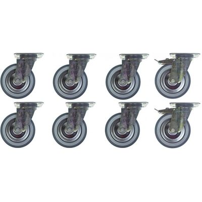 swivel castor set ø 125 mm housing zinc-coated steel plate size mm