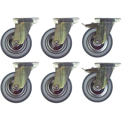 swivel castor set ø 125 mm housing zinc-coated steel plate size mm