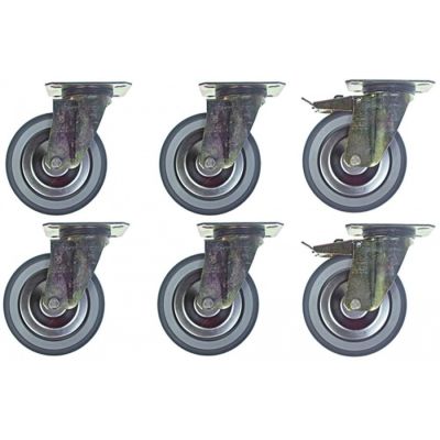 swivel castor set Qty 6 pcs 2x with brake