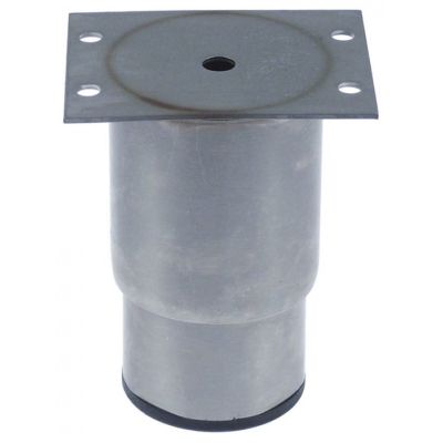 equipment foot tube ø 64 mm plate size 90x70mm hole distance 35x76mm H 115-136mm SS size