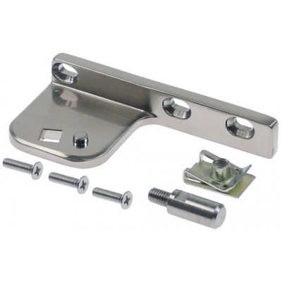 hinge camp mounting pos. bottom left L 100mm W 48mm H 17mm zinc die casting, chrome-plated