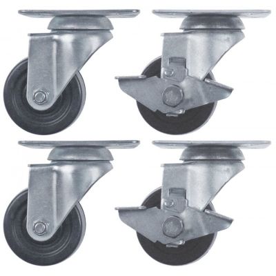 Set 4 roti ø 75 mm, flansa L 102 x 83 mm, H 112 mm, cu rulment - 701282
