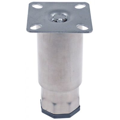equipment foot tube ø 63 mm plate size 75x75mm hole distance 65x65mm H 145-165mm SS size