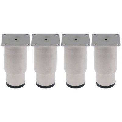 set picioare ø țeavă 59mm dimensiuni placă 70x70mm DG 56x56mm Î 130-185mm oțel inoxidabil