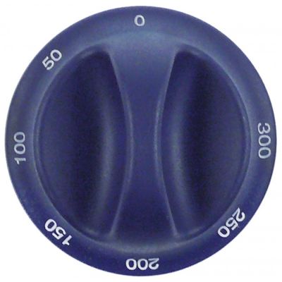 knob thermostat t.max. 300 °C 0-300°C ø 75 mm shaft ø 6x4.6mm shaft flat left blue