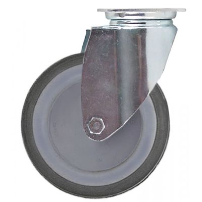swivel castor ø 125 mm housing zinc-plated sheet steel plate size 77x67mm
