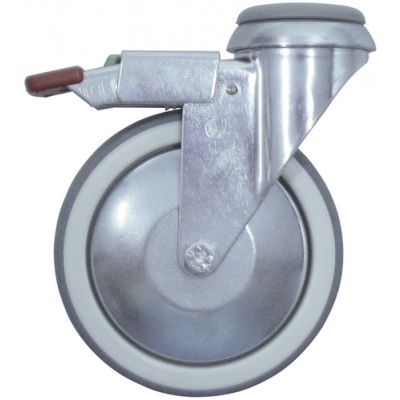 swivel castor with swivel brake ø 125mm bolt hole ø10,5/13mm