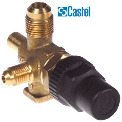 shut-off valve 3-way type 6070/23M8 connection 1: 7/16" UNF (1/4" SAE)