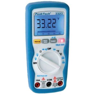 multimeter PEAK TECH 3320DMM display range Auto-Range 0,1mV-1000V 0,1mV-1000V 1mA-10A 1mA-10A