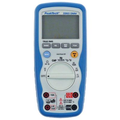 multimeter PEAK TECH 3360DMM display range Auto-Range 0,01mV-1000V 0,1mV-1000V 0,1µA-10A