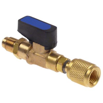 gas ball valve straight 5/16" SAE blue R12/R22/R502/R134a/R404a/R407c/R410a