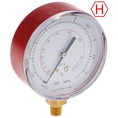 manometer 1/8" NPT ø 80mm R410a HIGH