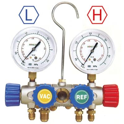 manifold 4-way model HS-436F ø 80mm R410a 3X5/16 SAE 3/8" SAE 4000PSI