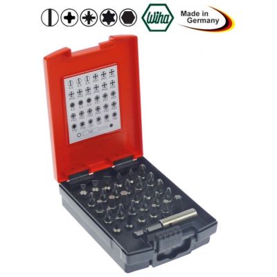 bit set slotted/Phillips/pozidriv/torx/hexagonal 31-piece with magnetic holder slotted 4,5/5,5/6,5