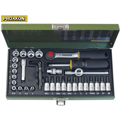 ratchet set 36-piece 1/4" PROXXON size 4-13/Inbus 1,25-5/T20-30/PH1-2/FD4-5,5mm