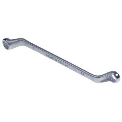 double ring wrench offset size 14/15mm chrome-vanadium steel, chrome-plated
