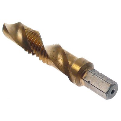 combination tap HSS TiN size M10 drilling, screw-cutting and countersink