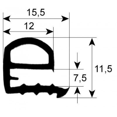 oven gasket profile 1860 W 430 mm L 745 mm Qty 1 external size - Code 900184