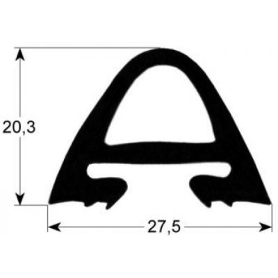 oven gasket profile 2530 W 520 mm L 1400 mm external size Qty 1 - Code 900194