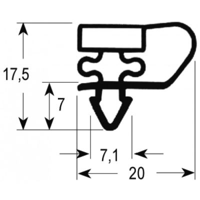refrigeration gasket profile 9153 W 195mm L 375mm plug size drawer for refrigerated counter