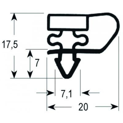 refrigeration gasket profile 9153 W 202mm L 410mm plug size drawer for refrigerated counter