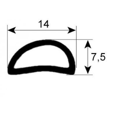 oven gasket profile 2969 L 1650 mm Qty 1 - Code 900259