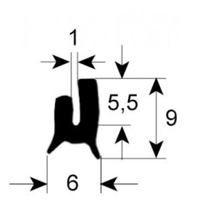 Garnitura geam usa cuptor 9 x 6 mm, L 5 metri, din silicon - 900270