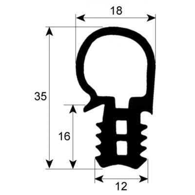 Garnitura termica usa cuptor, profil 2065, L 1480x605 mm - 900793