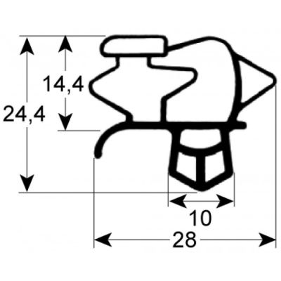 Garnitura frigo cu dimensiunea exterior 1550 x 660 mm, intre santuri 1512 x 637 mm, profil 9793 - 900936