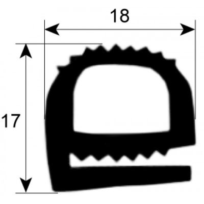 Garnitura usa, profil 2257, 18 x 17 mm, vanzare la metru - 900938