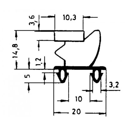 refrigeration gasket profile 9795 W 648mm L 1533mm plug size