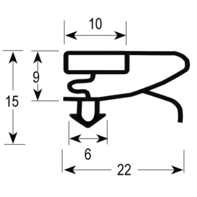 Garnitura frigo profil 9704 W L 425x185 mm - 901032