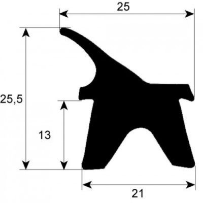 door seal profile 2402 W 555mm L 395mm plug size Qty 1 4-piece