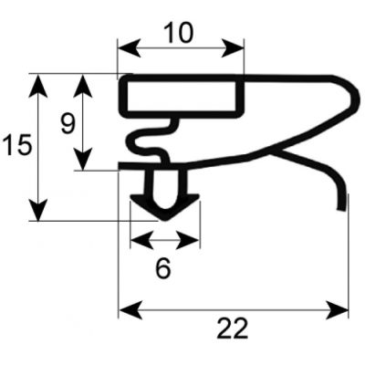 refrigeration gasket profile 9753 W 651mm L 1651mm plug size