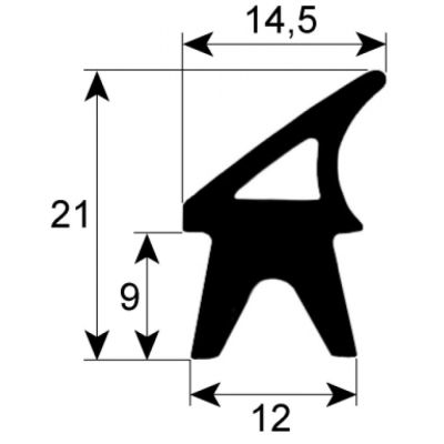 door seal profile 2452 W 650mm H 795mm plug size Qty 1 4-piece